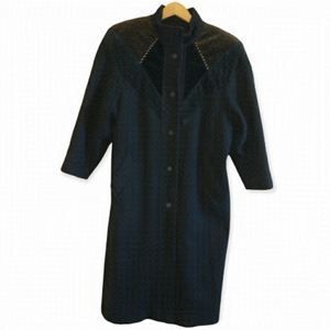 VINTAGE 90s Editions Wool Blend Jewel‎ Tones Long Button Front Coat Size Medium